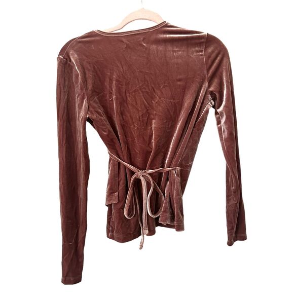 MADEWELL Velvet Ballet Wrap Top Dusty Rose Sz XS - Picture 3 of 5